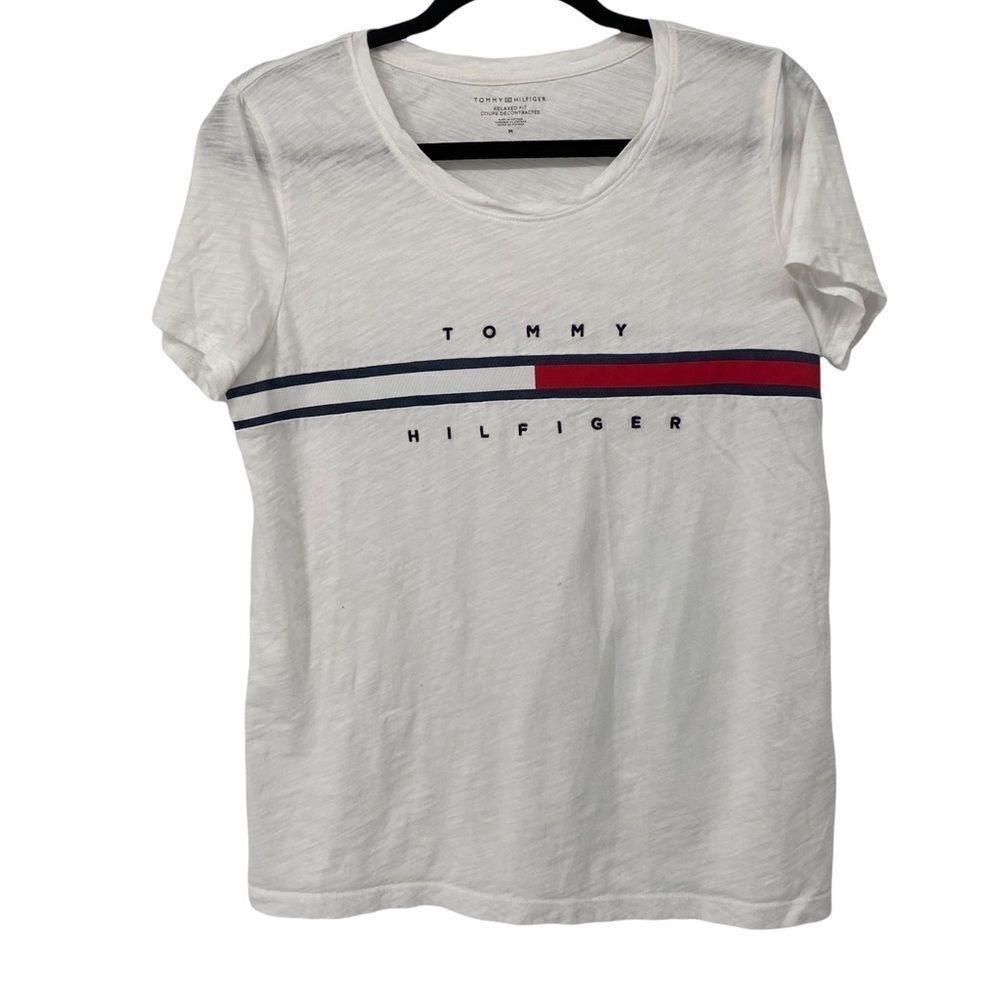 Tommy Hilfiger White Flag‎ Spell Out T Shirt